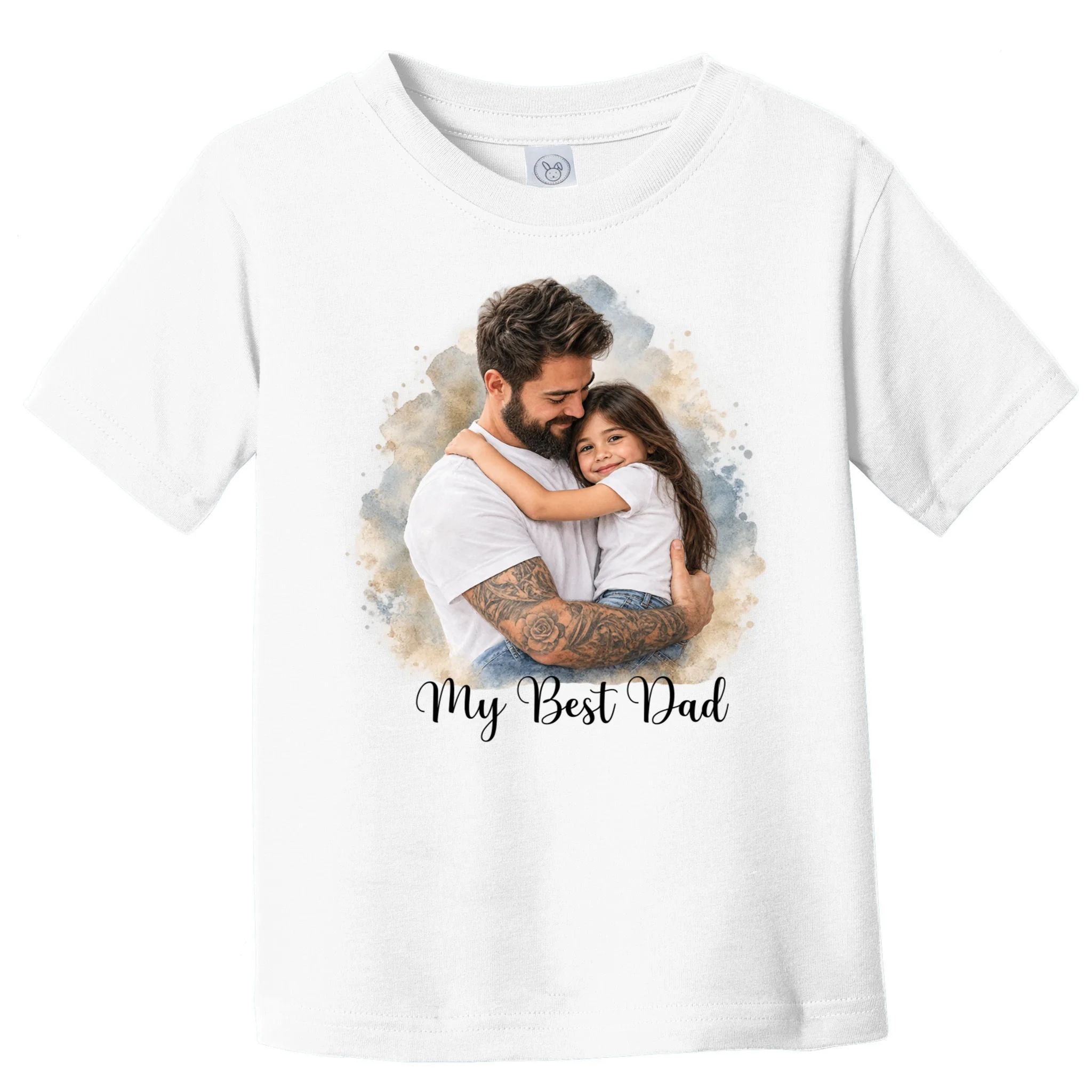 My Best Dad Personalized Photo Custom Gift - Father & Daughter Photo Design Toddler T-Shirt Front