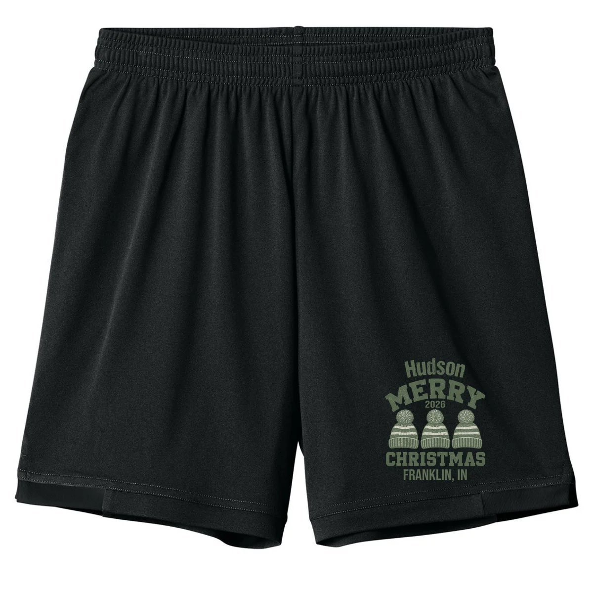 Merry Christmas 2026 Custom Family Name Kids Shorts - Front