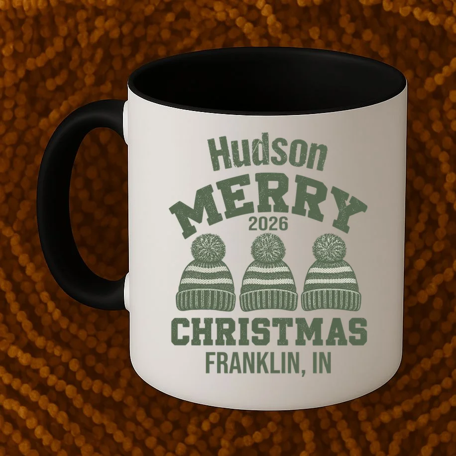 Merry Christmas 2026 Custom Family Name Mug - Front 1