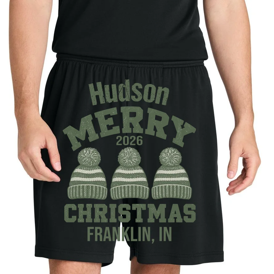 Merry Christmas 2026 Custom Family Name Men's Shorts - Front 1