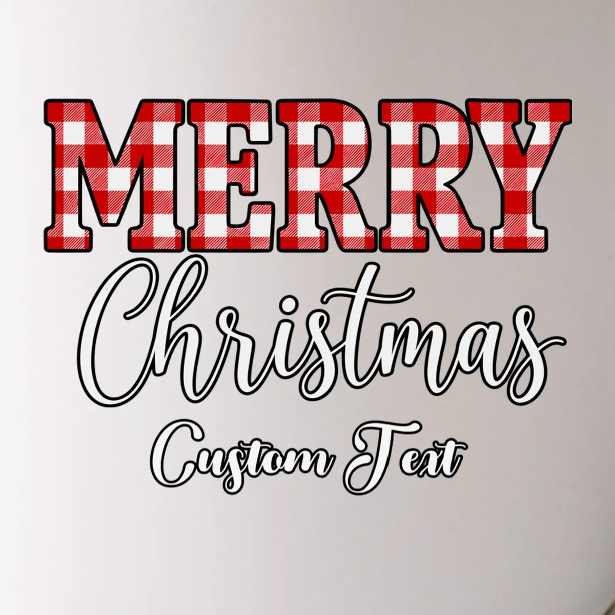 Merry Christmas – Custom Text Graphic Mug - Front - Close-up