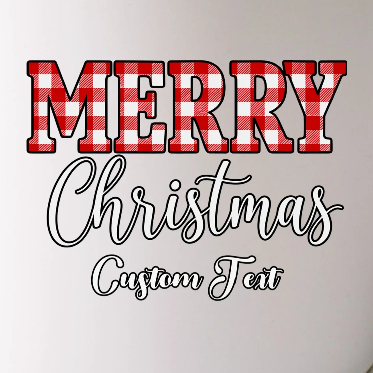 Merry Christmas – Custom Text Graphic Mug - Front - Close-up