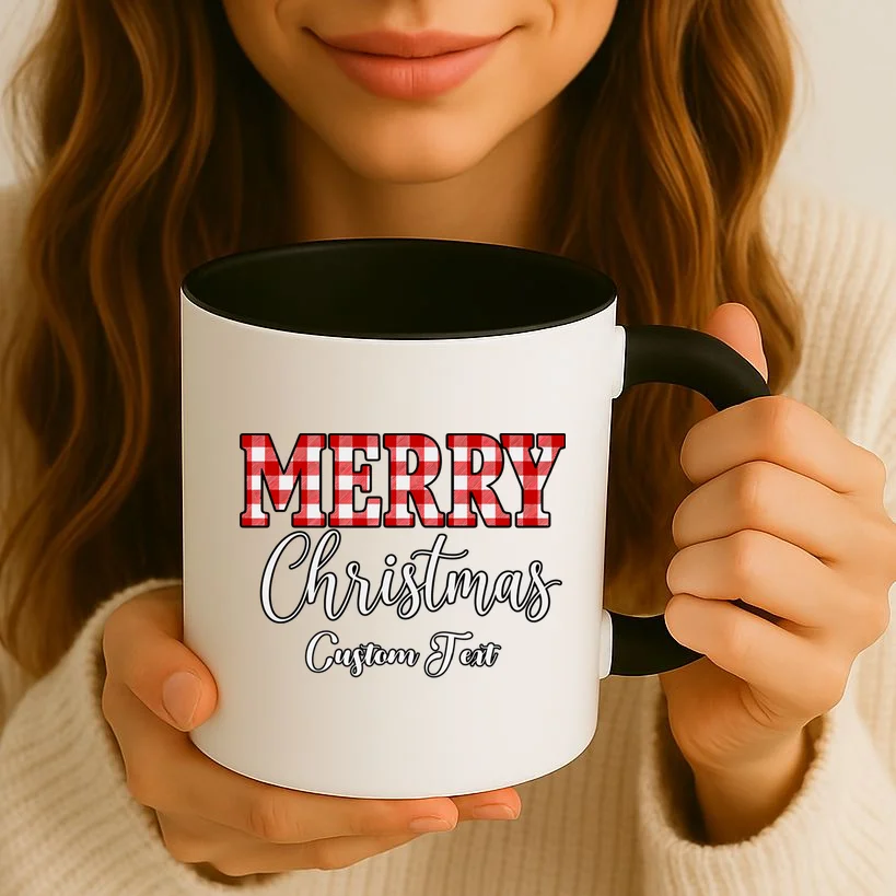 Merry Christmas – Custom Text Graphic Mug - Front 2