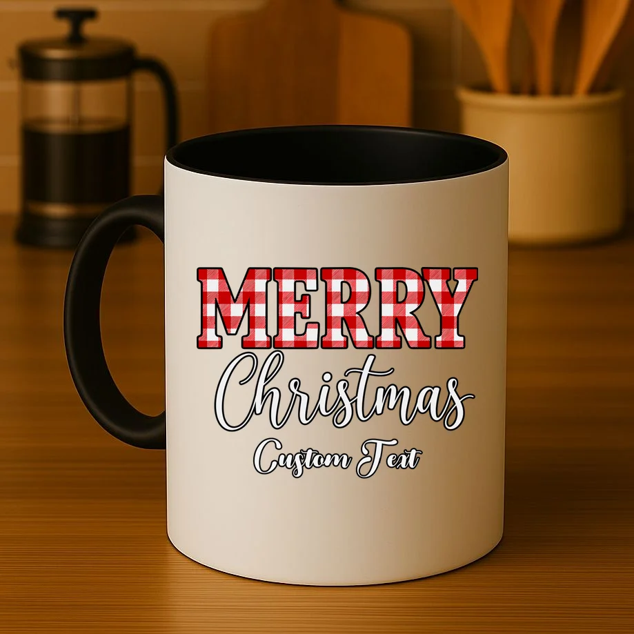 Merry Christmas – Custom Text Graphic Mug - Front 3