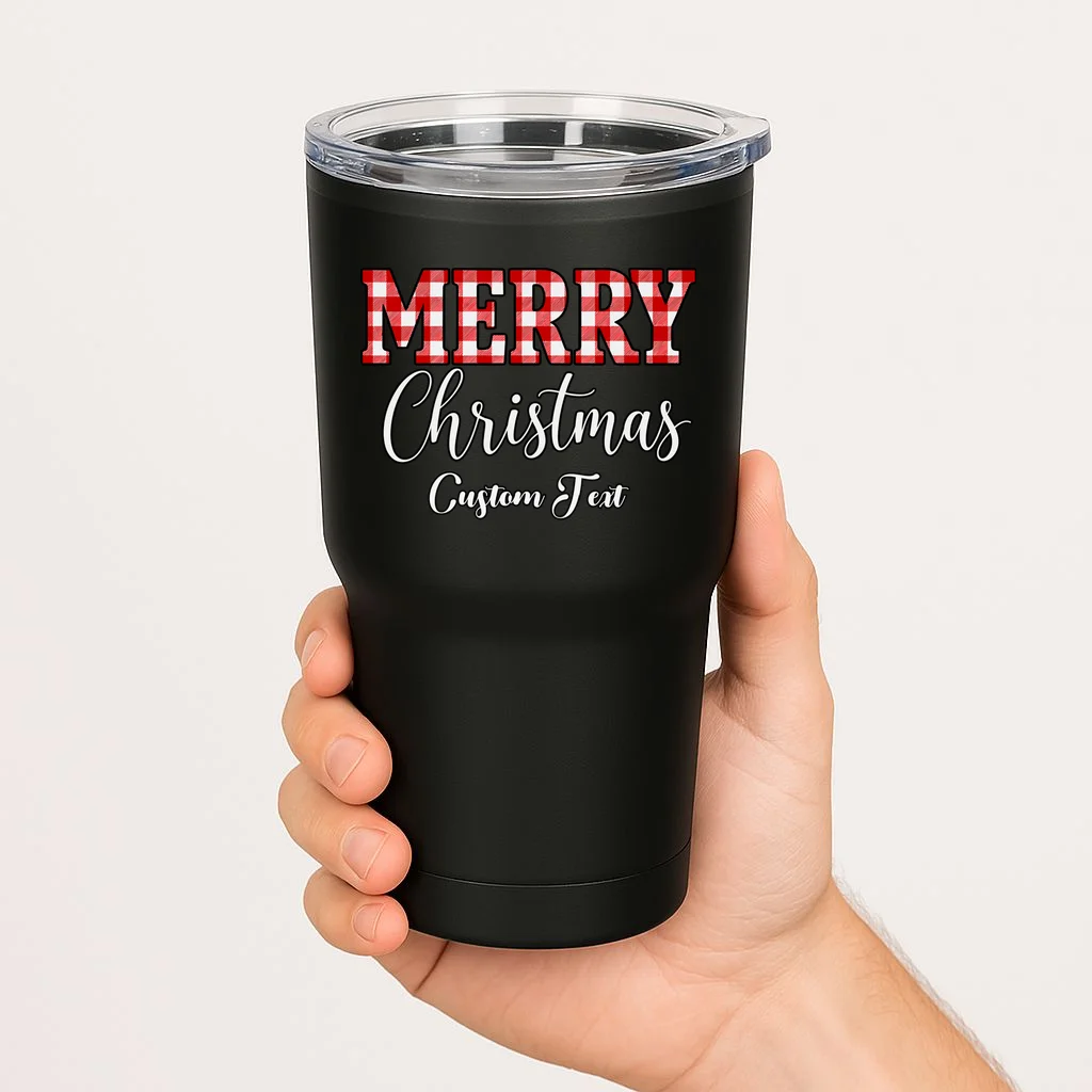 Merry Christmas – Custom Text Graphic 20oz Tumbler - Front 1