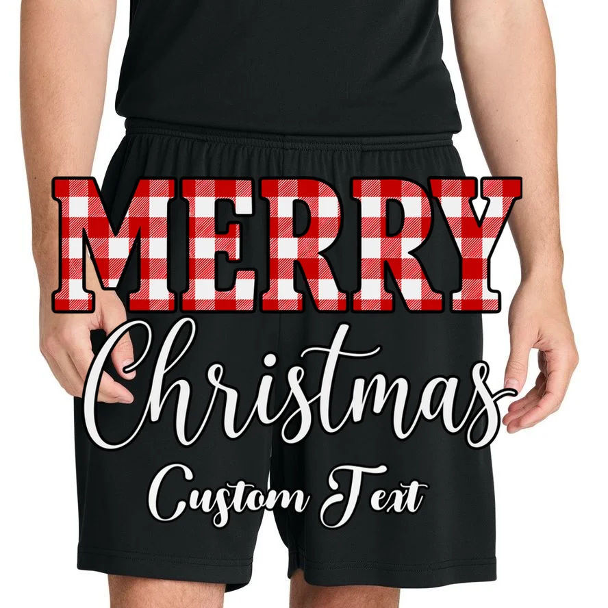 Merry Christmas – Custom Text Graphic Men's Shorts - Front 1