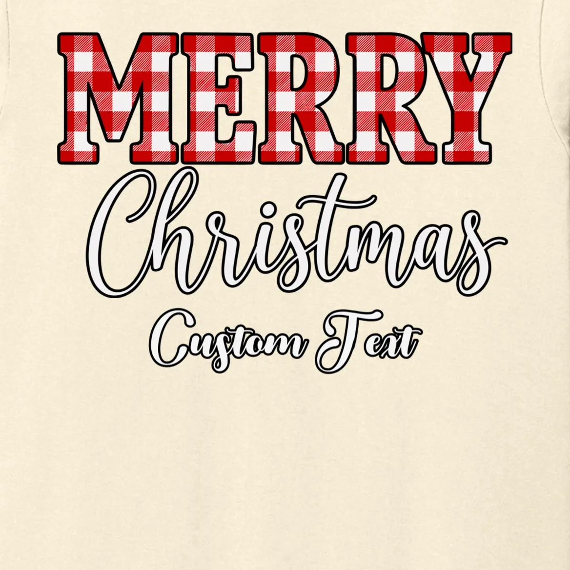 Merry Christmas – Custom Text Graphic Men's Long Sleeve Shirt - Front - Close-up