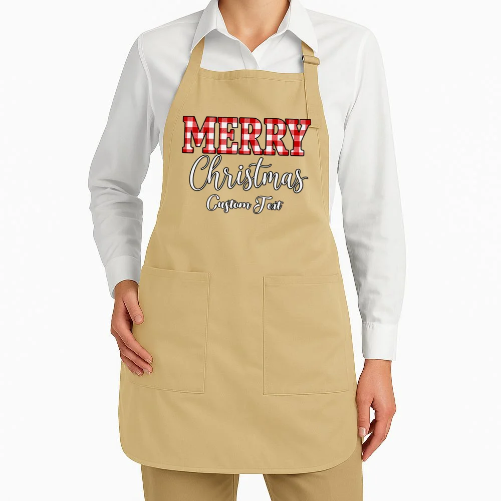 Merry Christmas – Custom Text Graphic Apron - Front 1