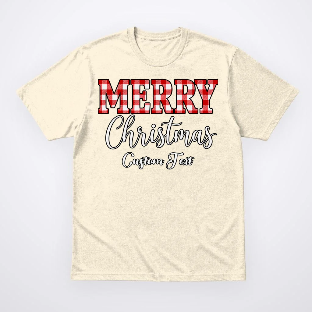 Merry Christmas – Custom Text Graphic Men's T-Shirt Front