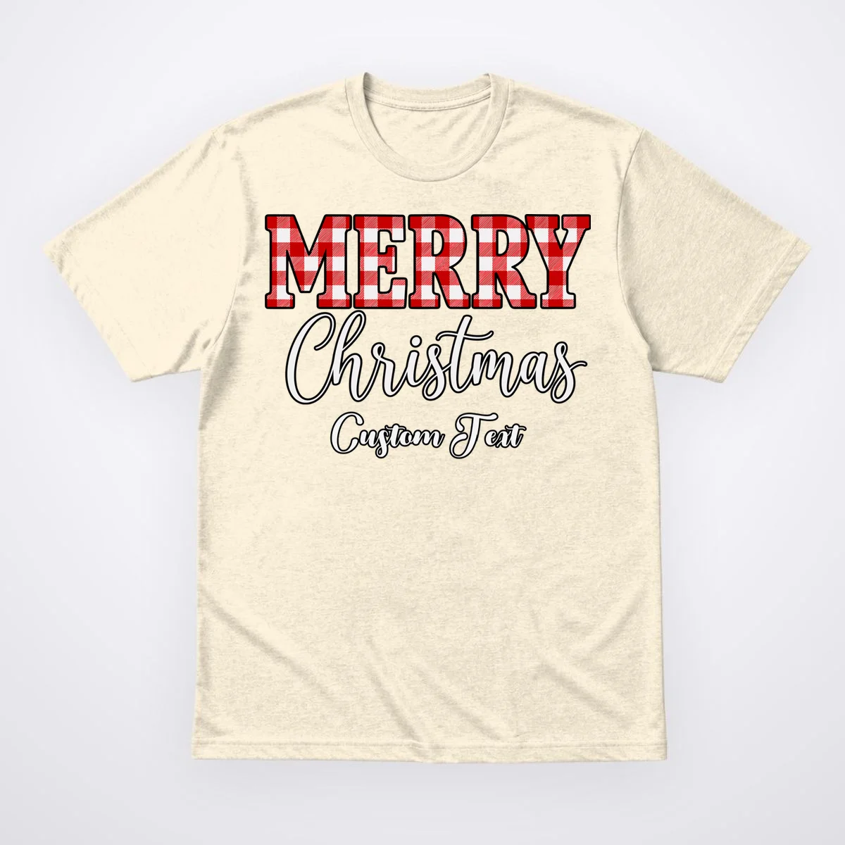 Merry Christmas – Custom Text Graphic Men's T-Shirt - Front