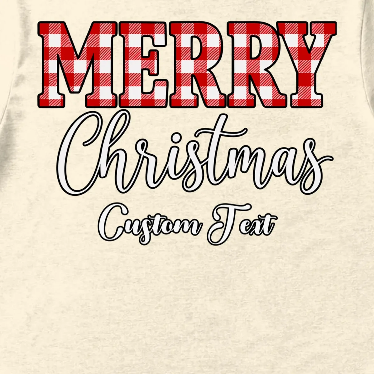 Merry Christmas – Custom Text Graphic Men's T-Shirt - Front - Close-up