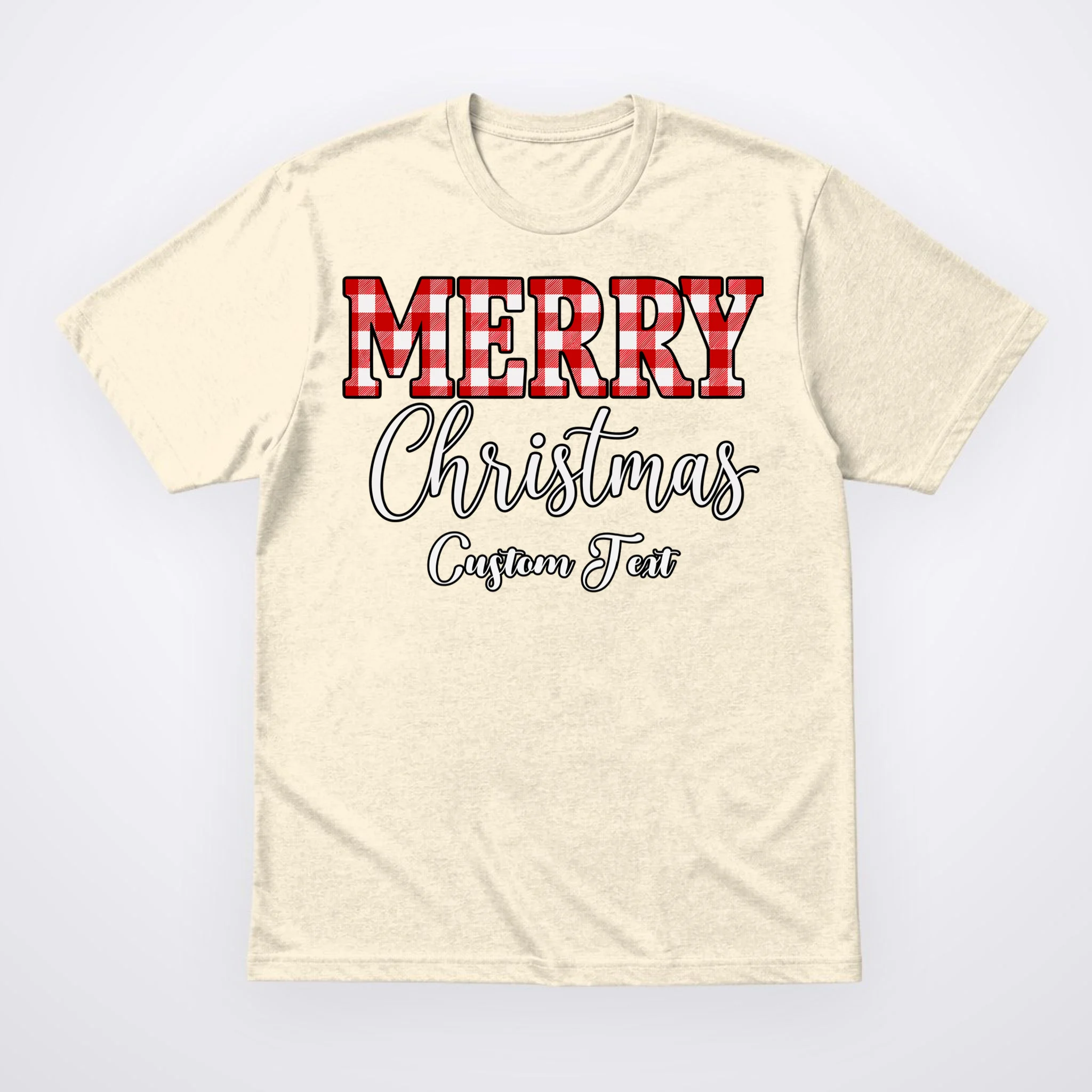 Merry Christmas – Custom Text Graphic Men's T-Shirt Front