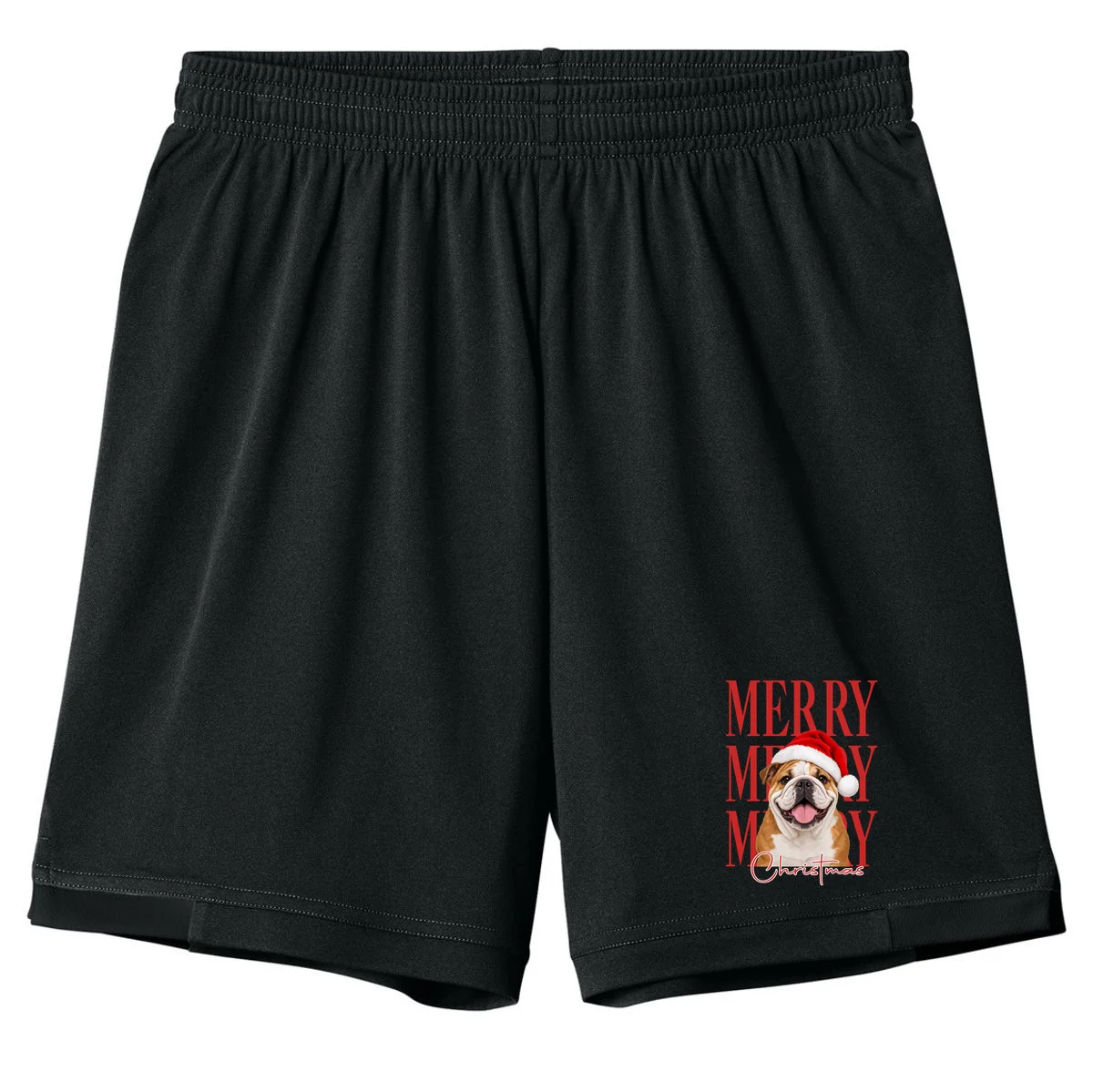 Merry Christmas Dog Personalized Photo Custom Gift - Christmas Pet Portrait Santa Hat Kids Shorts - Front