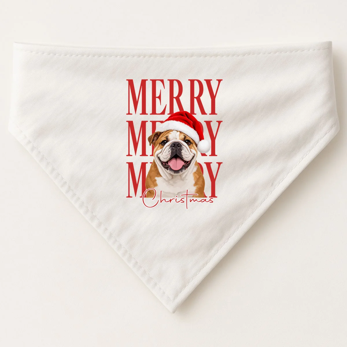 Merry Christmas Dog Personalized Photo Custom Gift - Christmas Pet Portrait Santa Hat Dog Bandana - Front