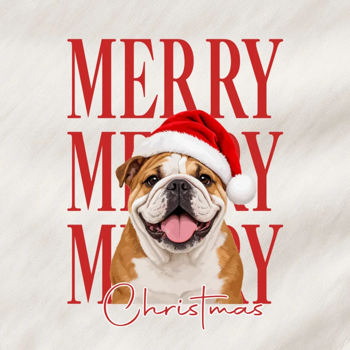 Merry Christmas Dog Personalized Photo Custom Gift - Christmas Pet Portrait Santa Hat Dog Bandana - Front - Close-up