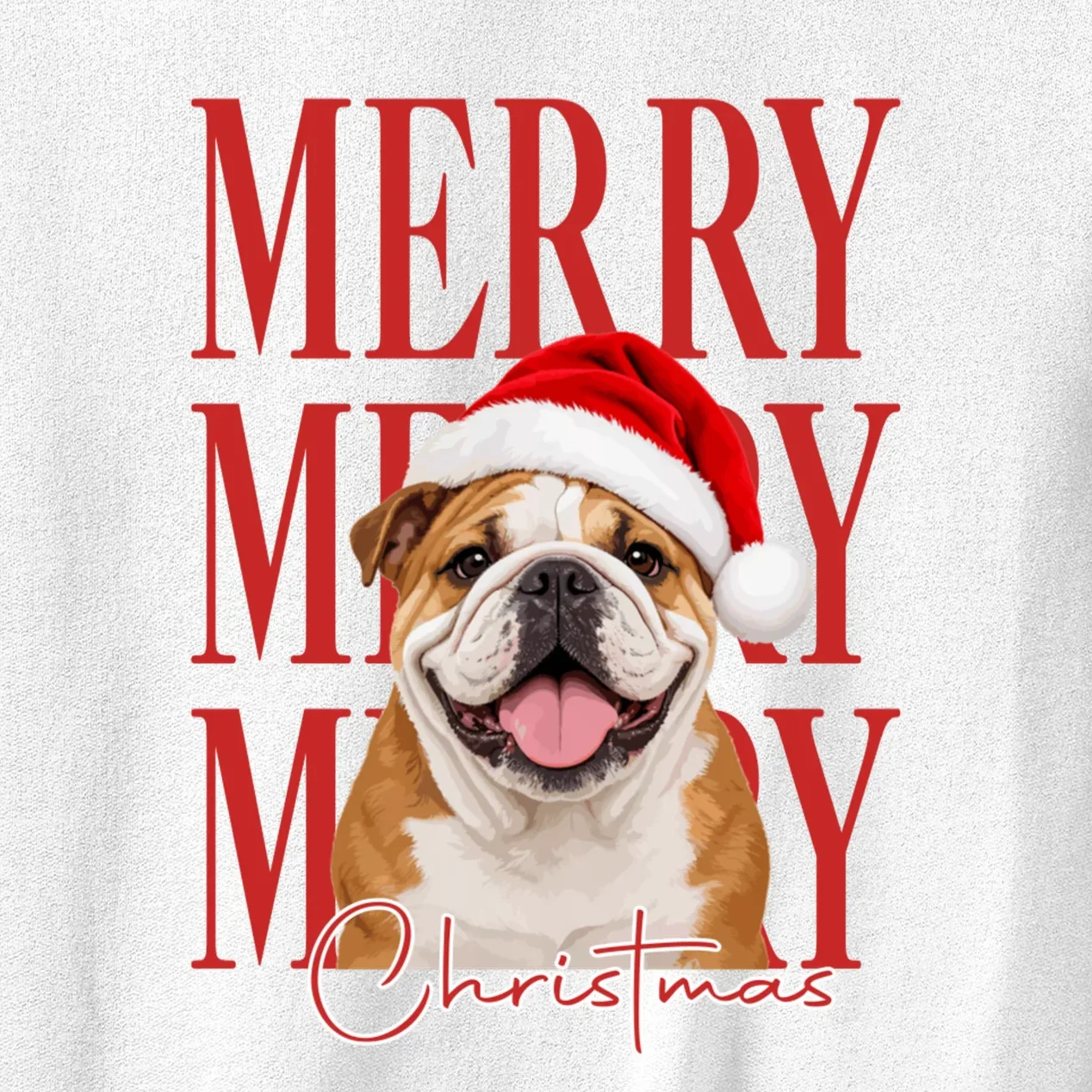 Merry Christmas Dog Personalized Photo Custom Gift - Christmas Pet Portrait Santa Hat Men's Sweatshirt - Front - Close-up