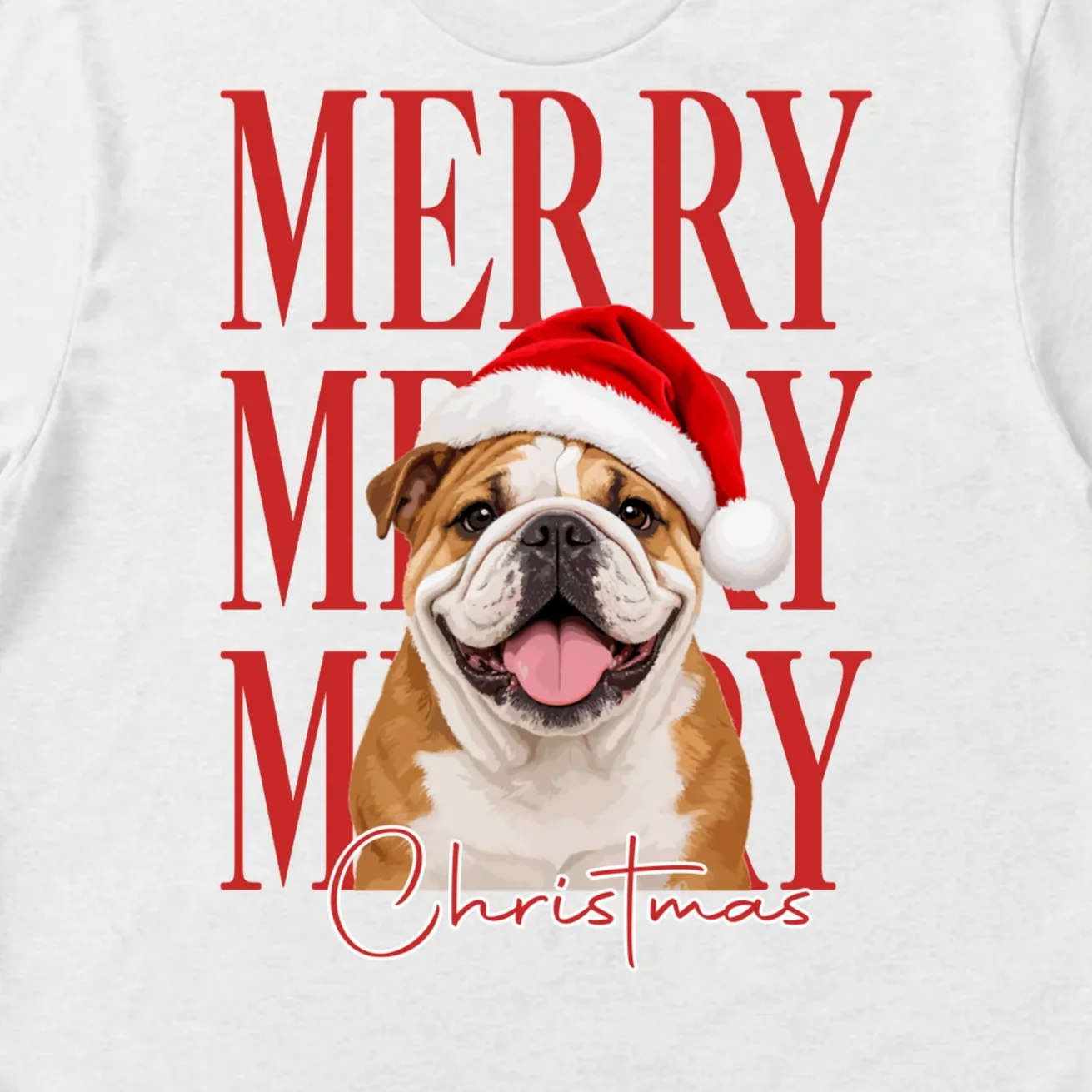Merry Christmas Dog Personalized Photo Custom Gift - Christmas Pet Portrait Santa Hat Men's T-Shirt - Front - Close-up