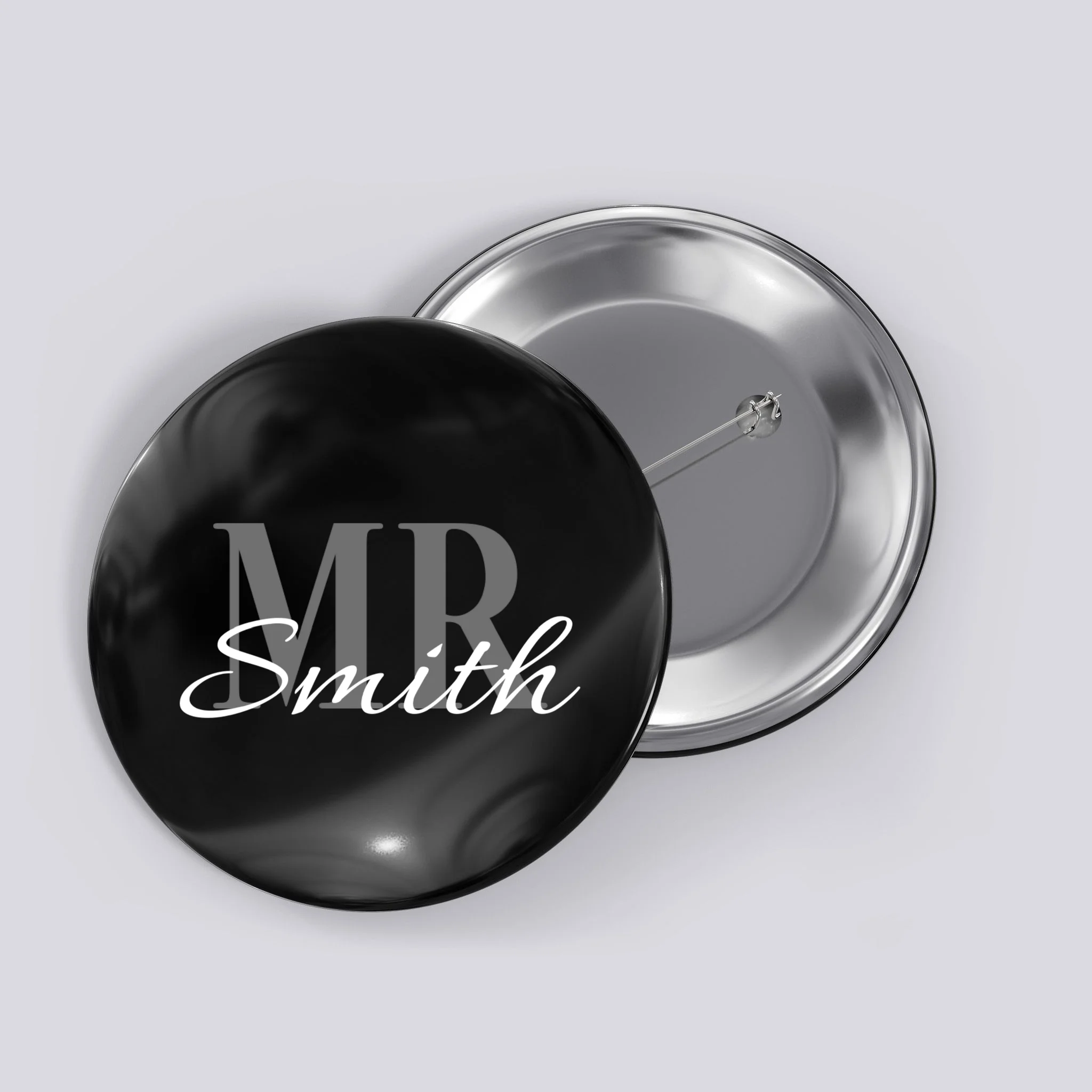 MR. Custom Name Customizable Button - Front