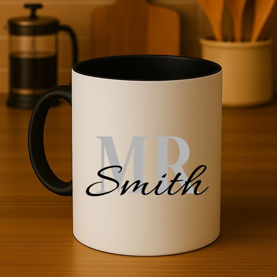 MR. Custom Name Customizable Coffee Mug - Front 3