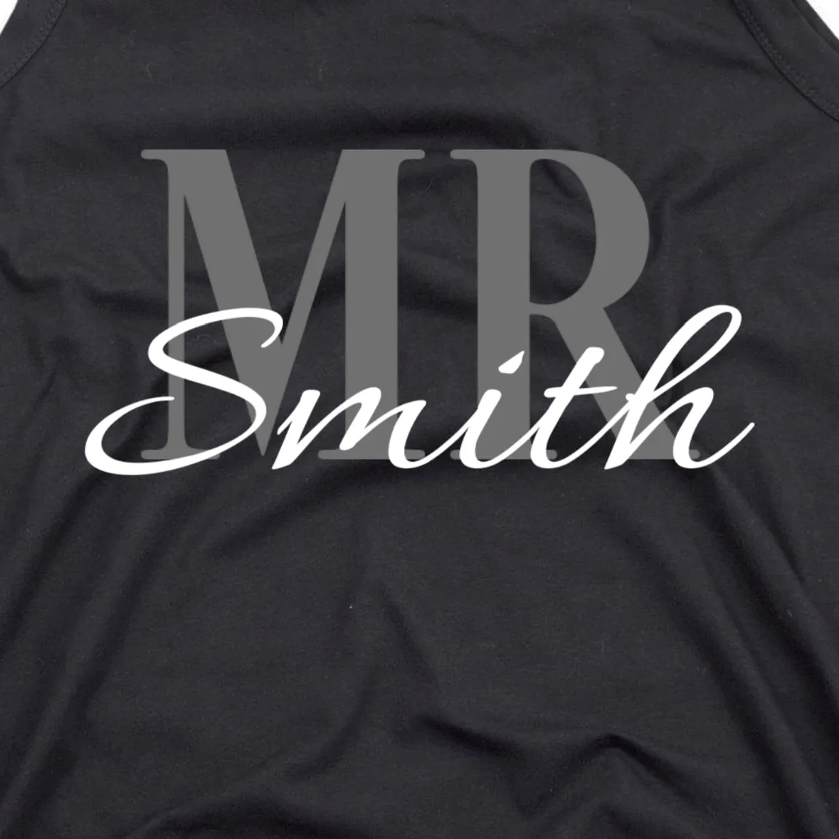 MR. Custom Name Customizable Men's Tank Top - Front - Close-up