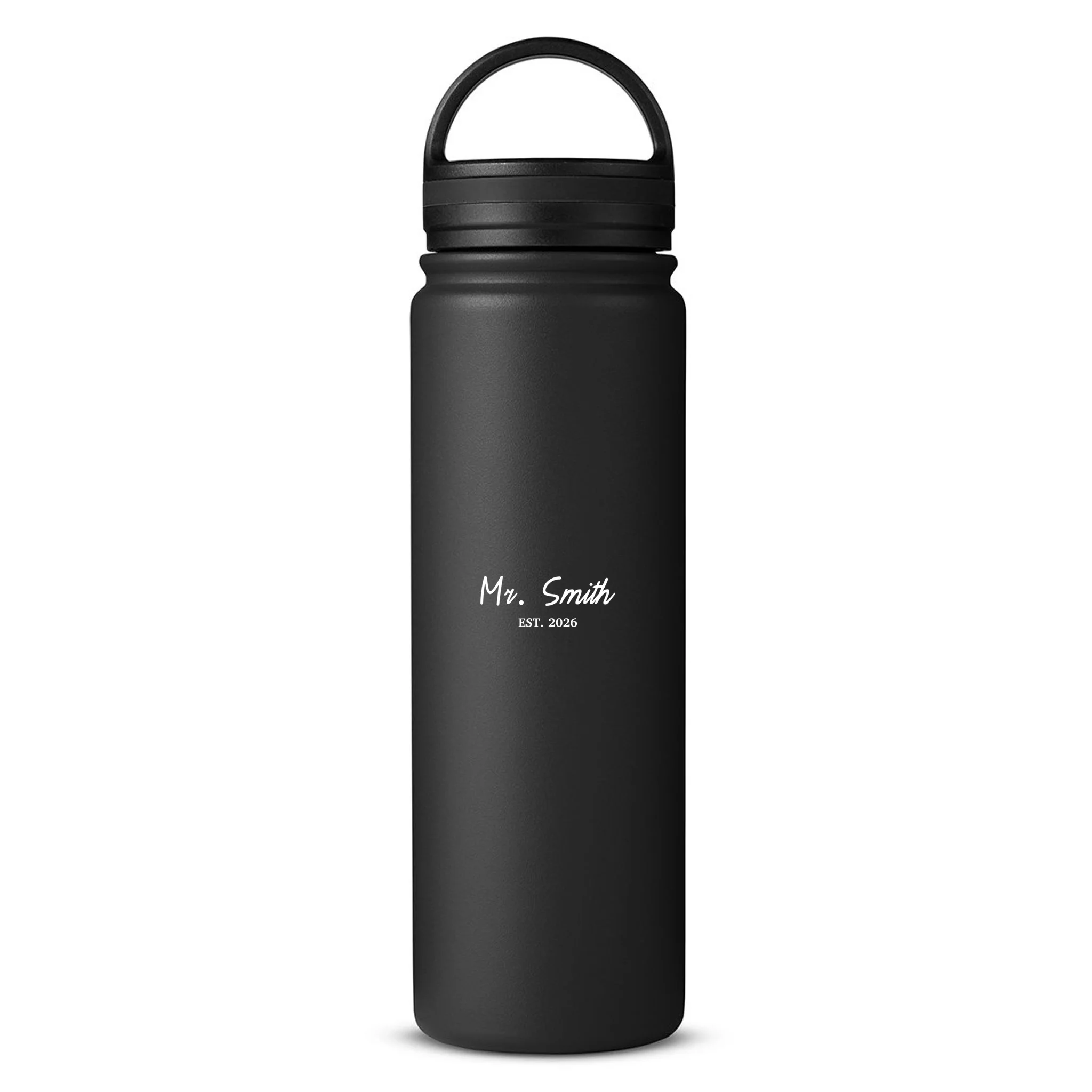 Mrs Custom Text 24oz Water Bottle - Front
