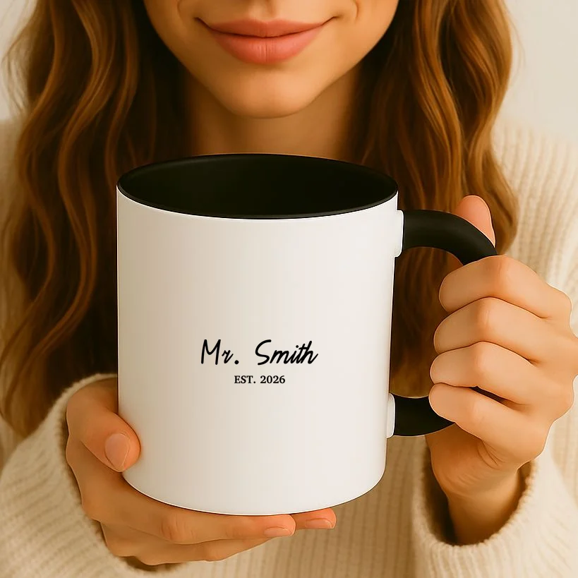 Mrs Custom Text Coffee Mug - Front 2
