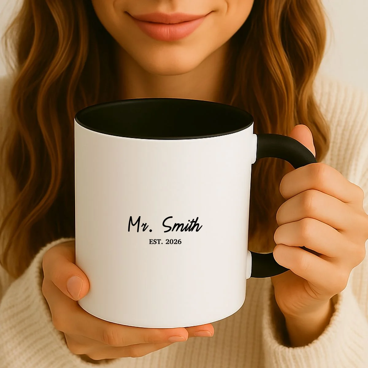 Mrs Custom Text Coffee Mug - Front 2