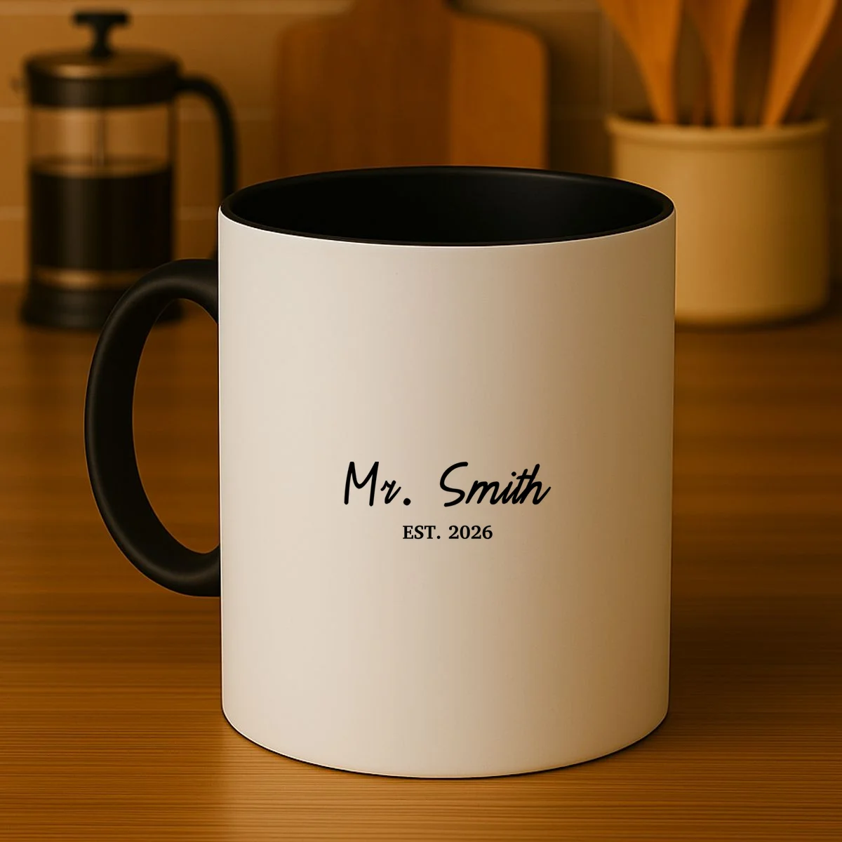 Mrs Custom Text Coffee Mug - Front 3