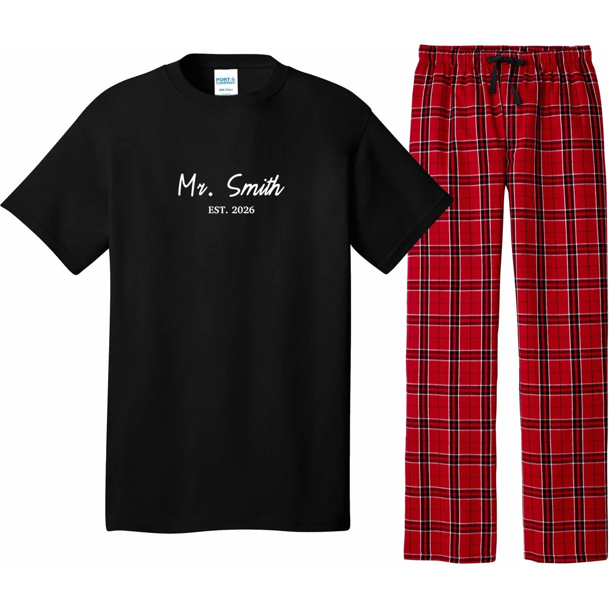 Mrs Custom Text Pajama Set - Front