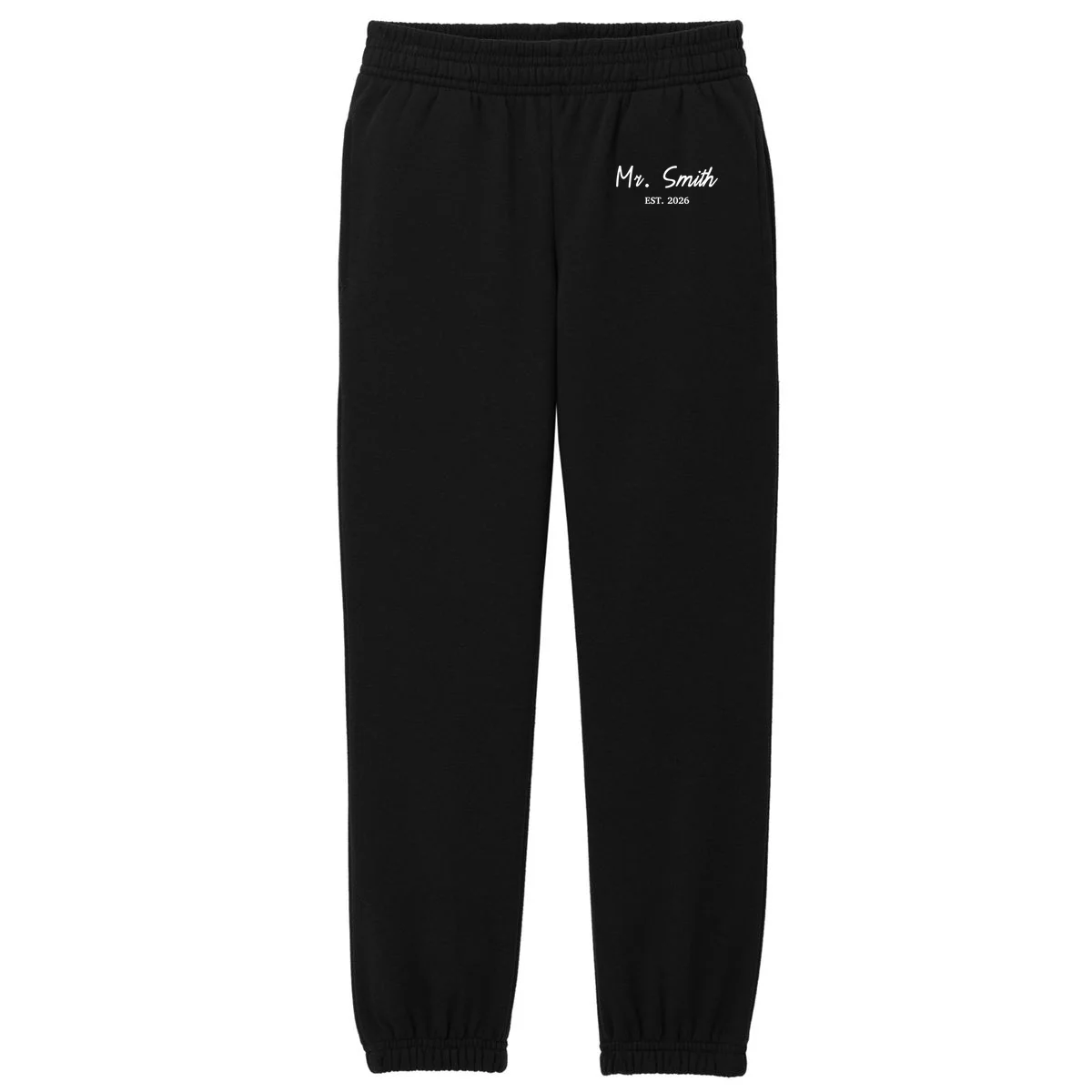 Mrs Custom Text Kids Fleece Sweatpants - Front