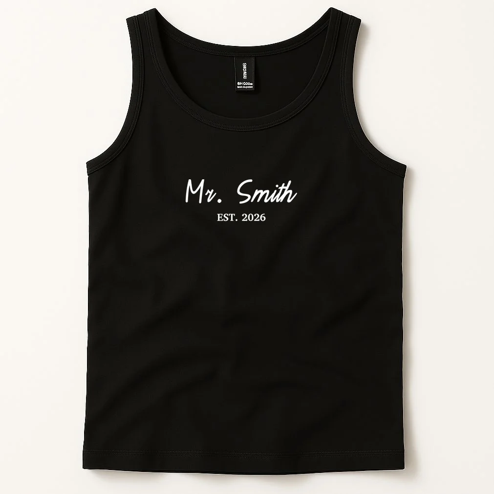 Mrs Custom Text Tank Top - Front 1