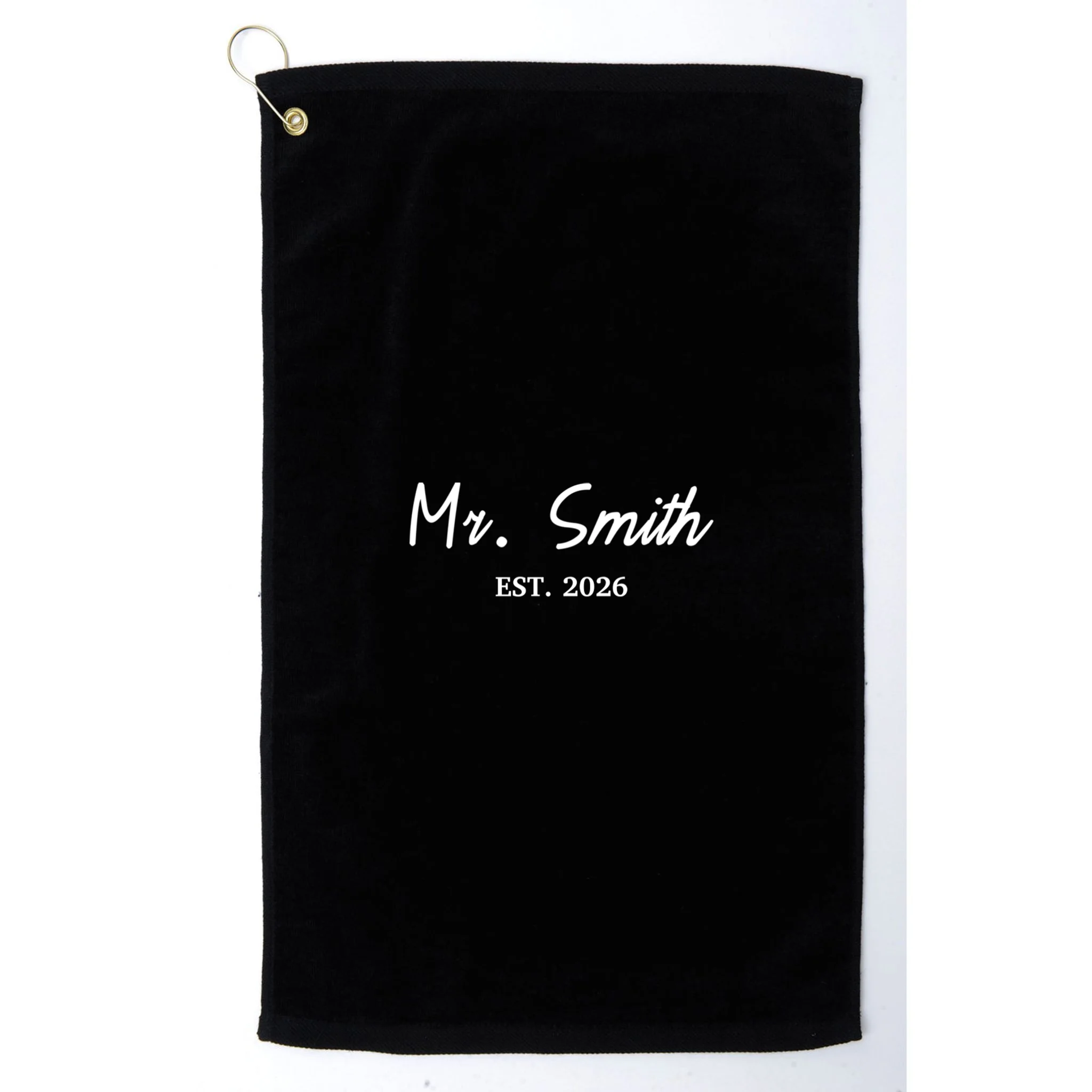 Mrs Custom Text Golf Towel - Front