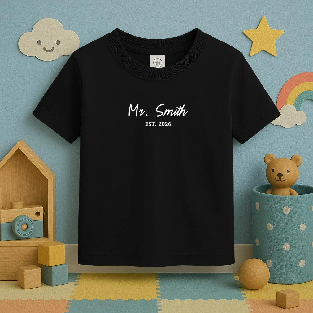 Mrs Custom Text Toddler T-Shirt - Front 2