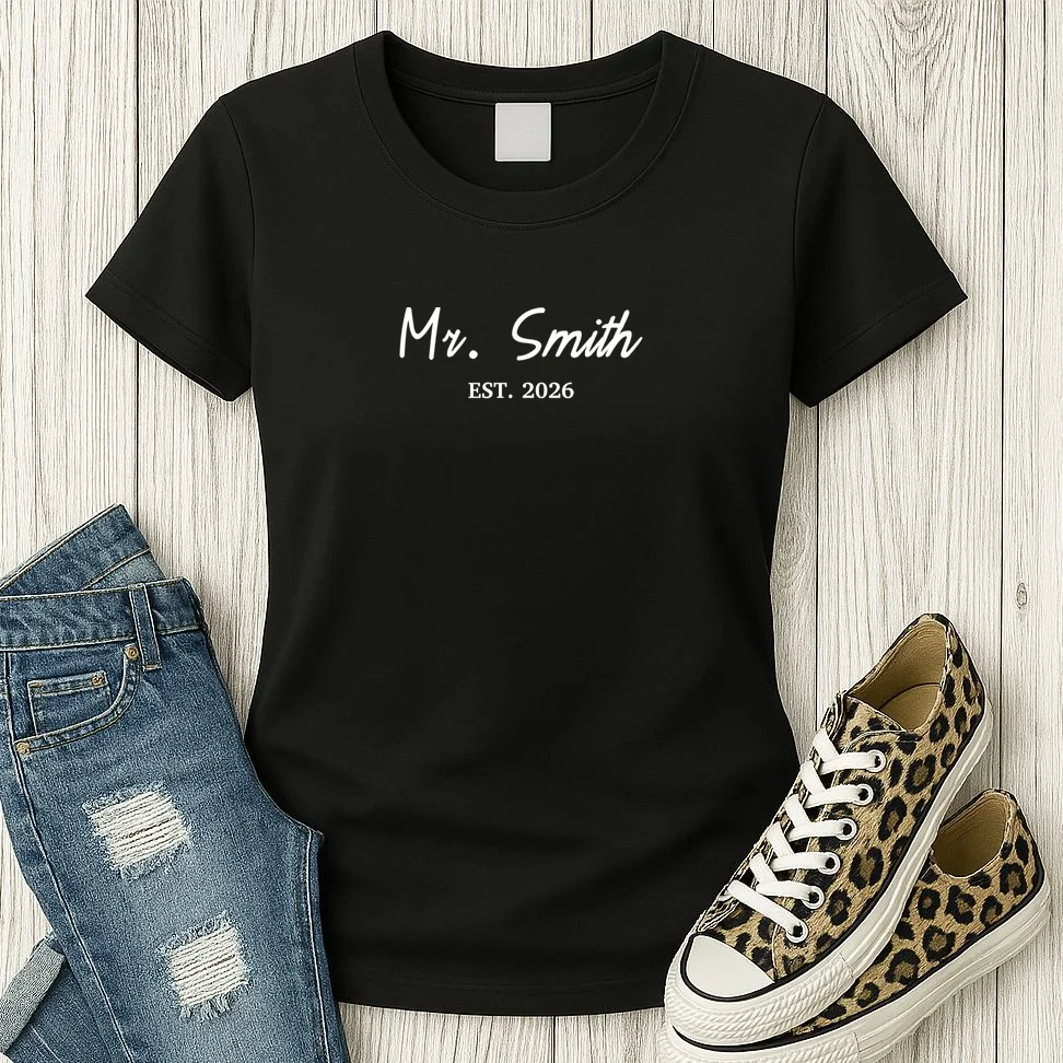 Mrs Custom Text Women's T-Shirt - Front 2