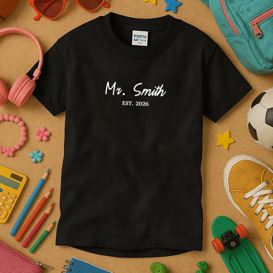 Mrs Custom Text Kids T-Shirt - Front 2