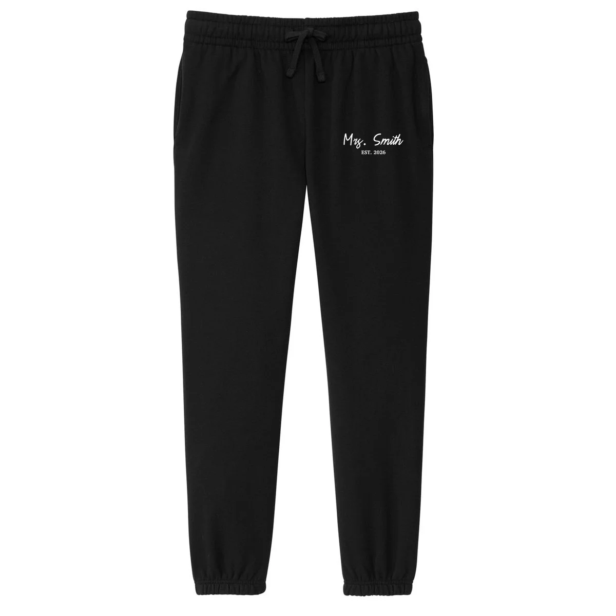 Mrs Custom Text Personalized Last Name Women's Fleece Sweatpants - Front