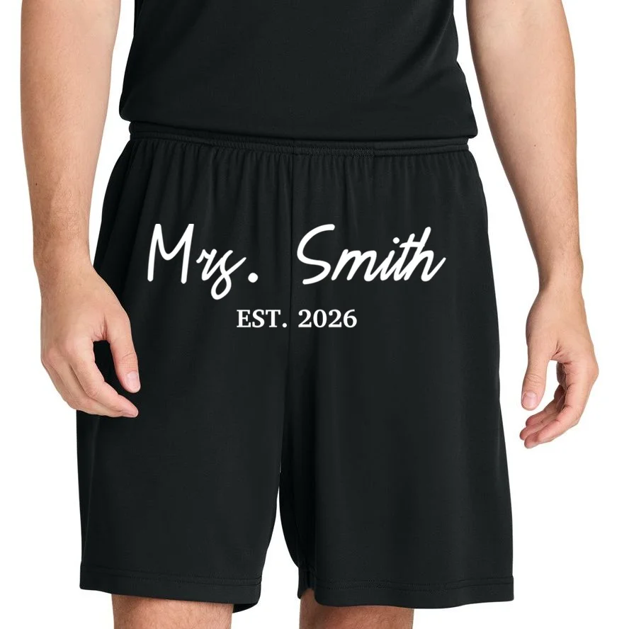 Mrs Custom Text Personalized Last Name Men's Shorts - Front 1
