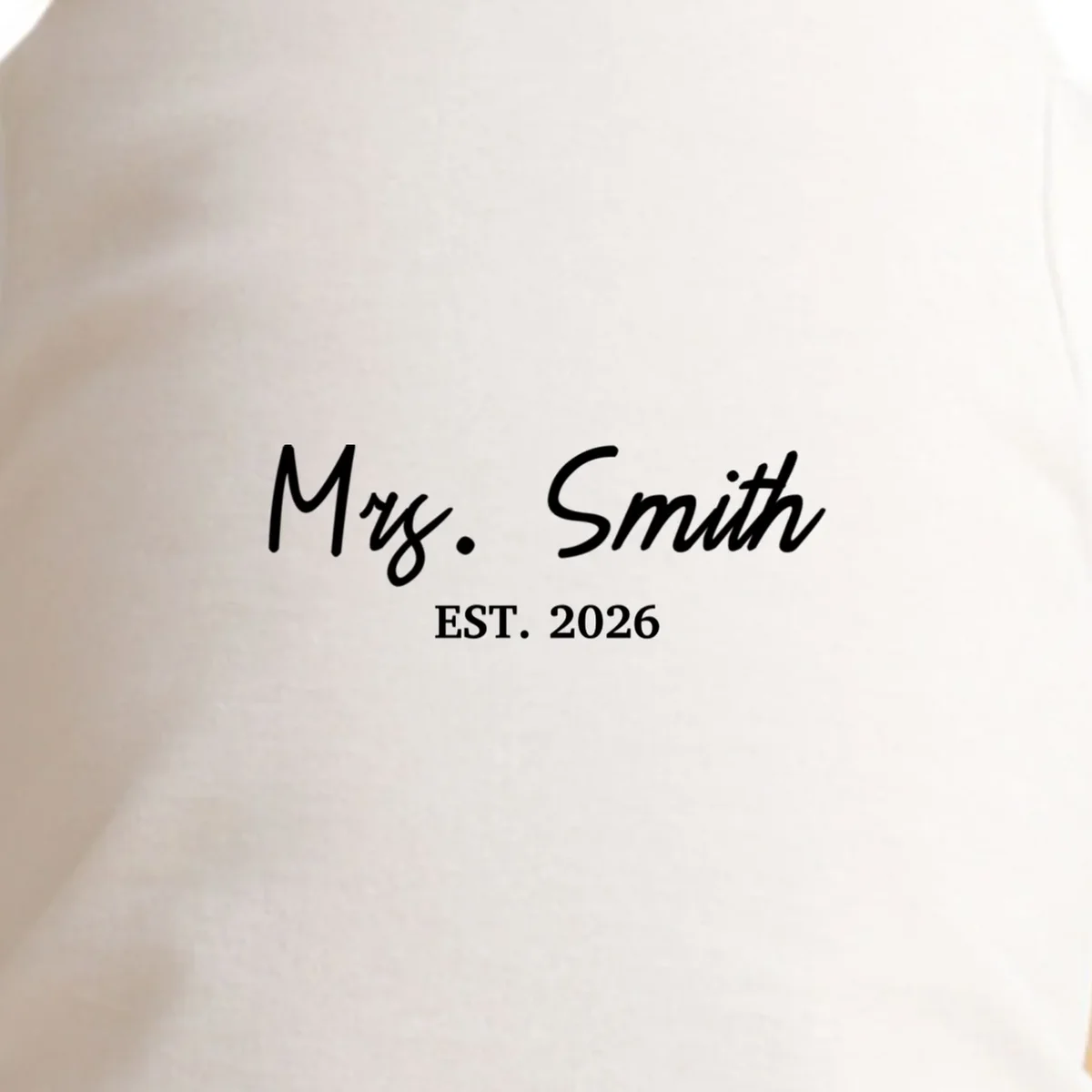 Mrs Custom Text Personalized Last Name Doggie Tank - Front - Close-up