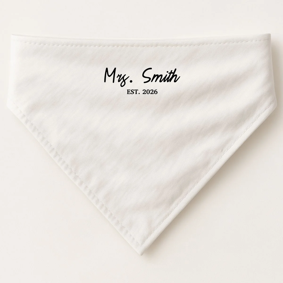 Mrs Custom Text Personalized Last Name Dog Bandana - Front