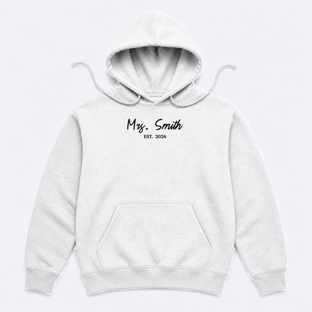 Mrs Custom Text Personalized Last Name Hoodie - Front