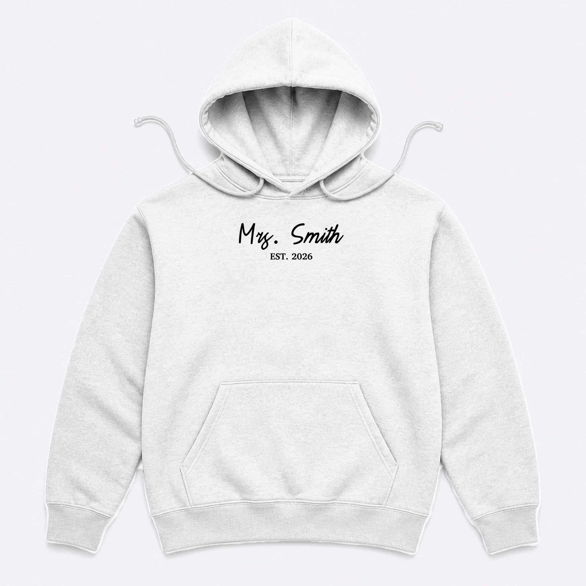 Mrs Custom Text Personalized Last Name Men's Hoodie - Front