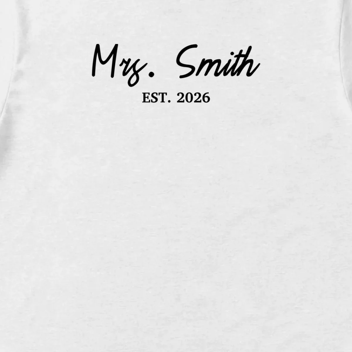 Mrs Custom Text Personalized Last Name Men's T-Shirt - Front - Close-up