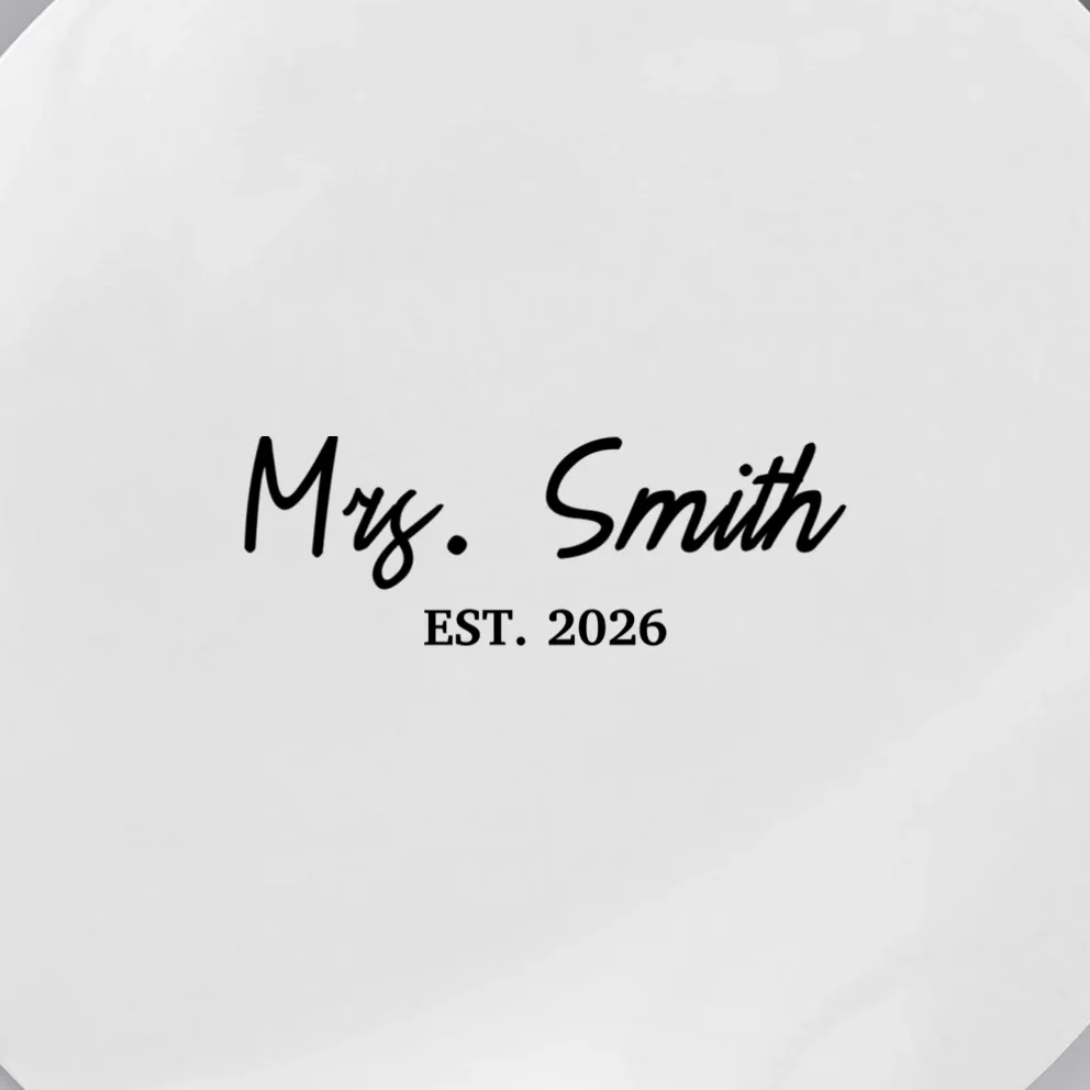 Mrs Custom Text Personalized Last Name Button - Front - Close-up