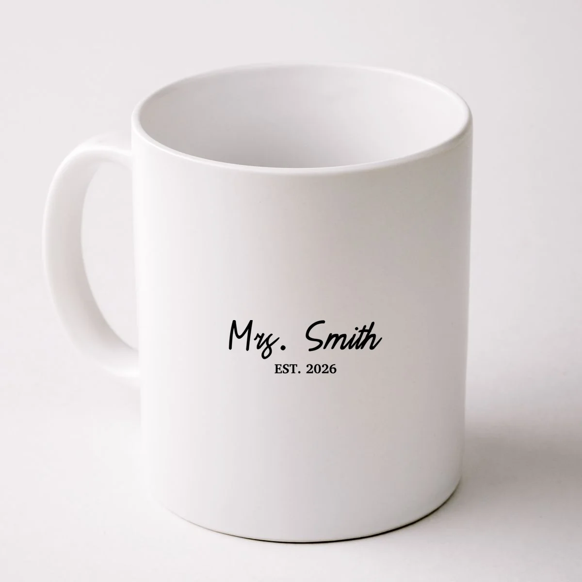 Mrs Custom Text Personalized Last Name Coffee Mug - Front