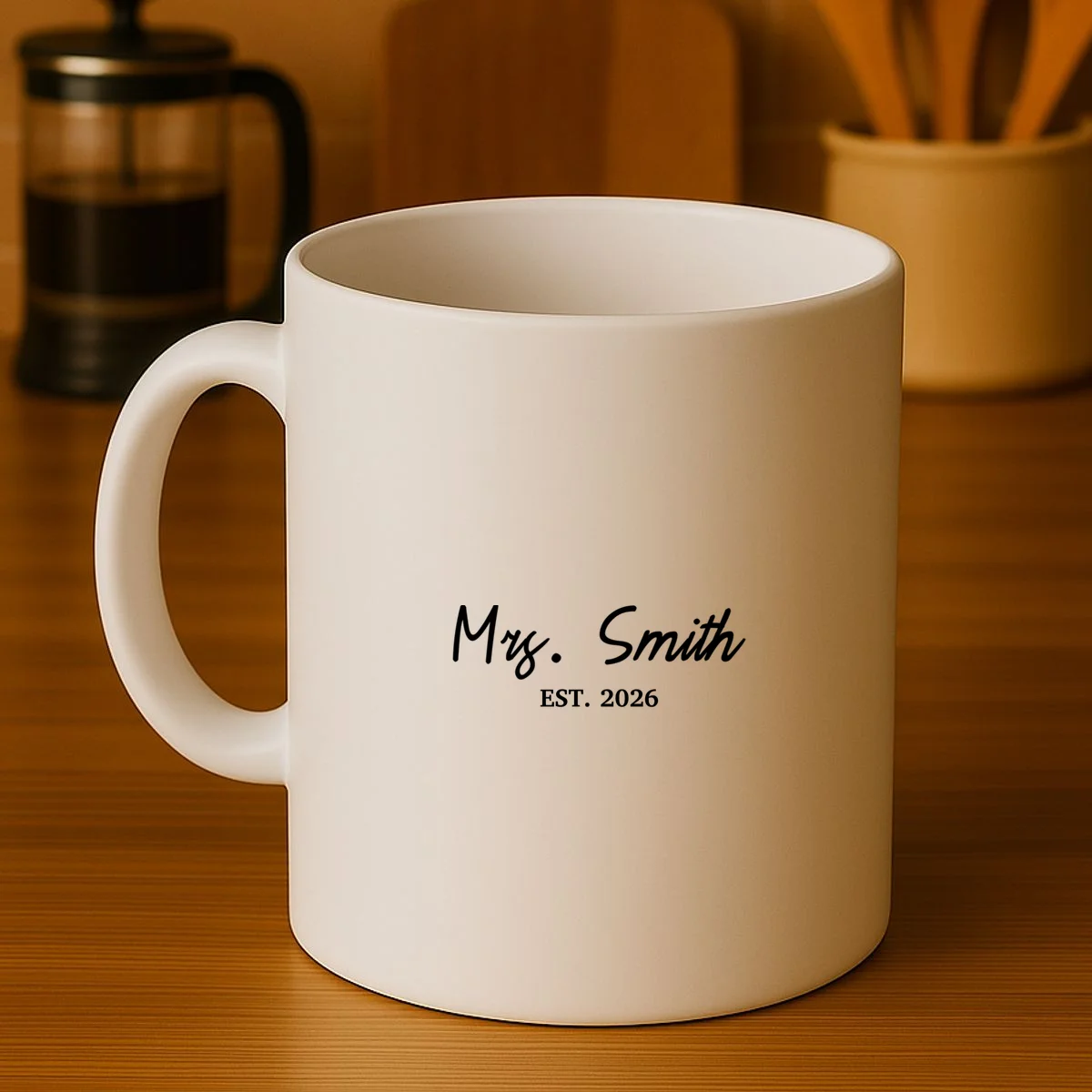 Mrs Custom Text Personalized Last Name Coffee Mug - Front 3