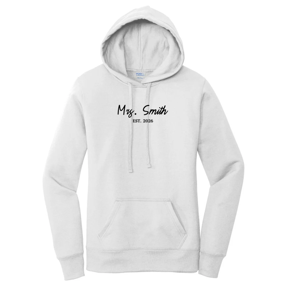 Mrs Custom Text Personalized Last Name Women's Pullover Hoodie - Front
