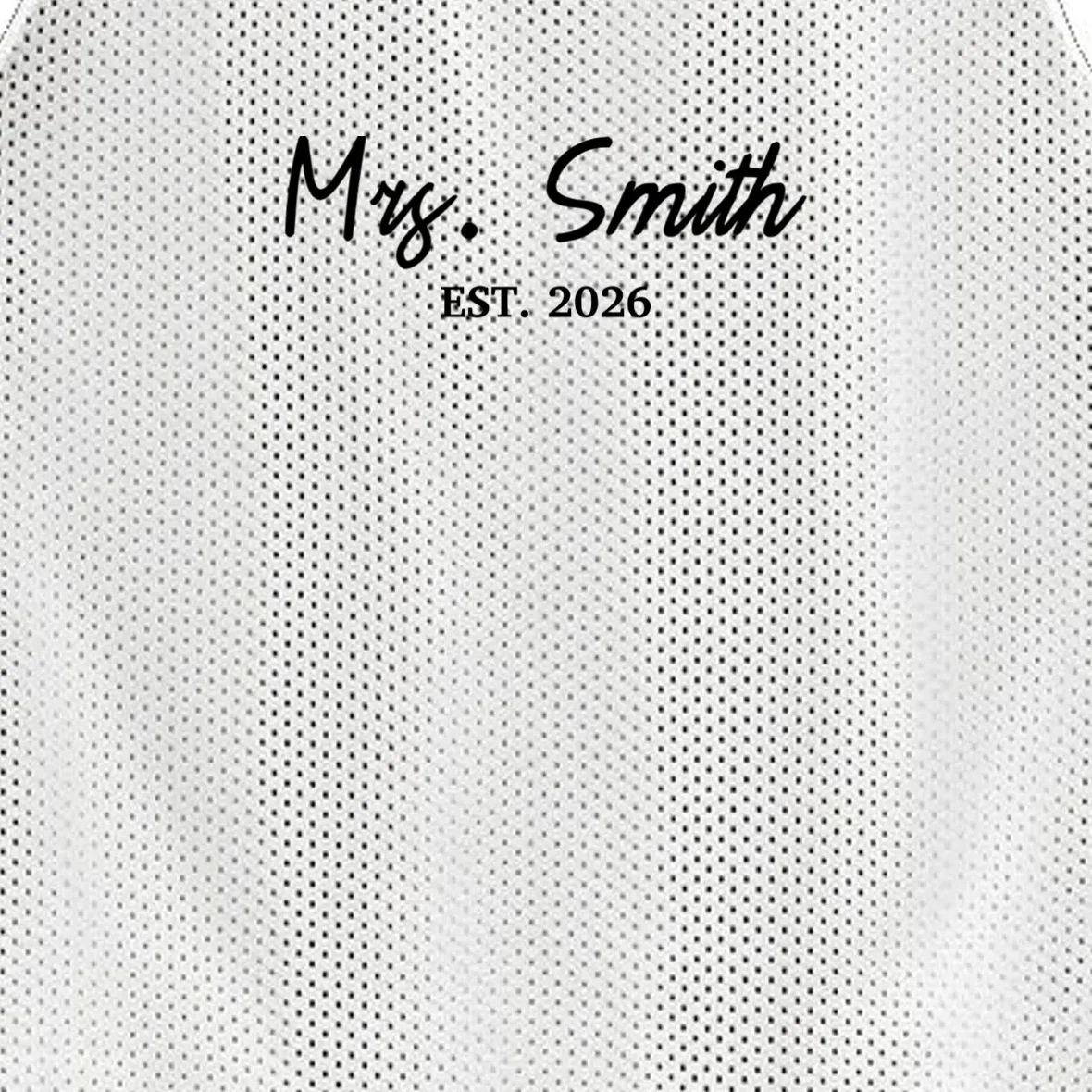 Mrs Custom Text Personalized Last Name Men's Basketball Jersey - Front - Close-up