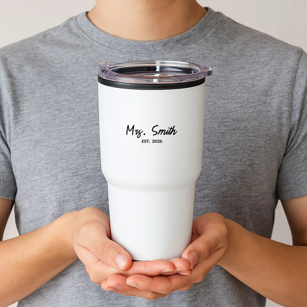 Mrs Custom Text Personalized Last Name 20oz Tumbler - Front 1