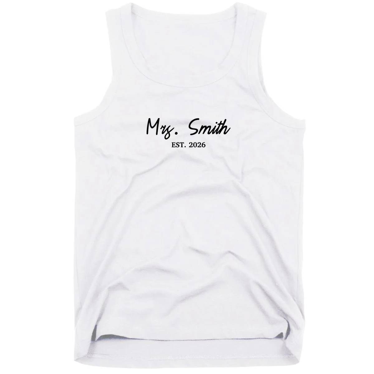 Mrs Custom Text Personalized Last Name Tank Top - Front