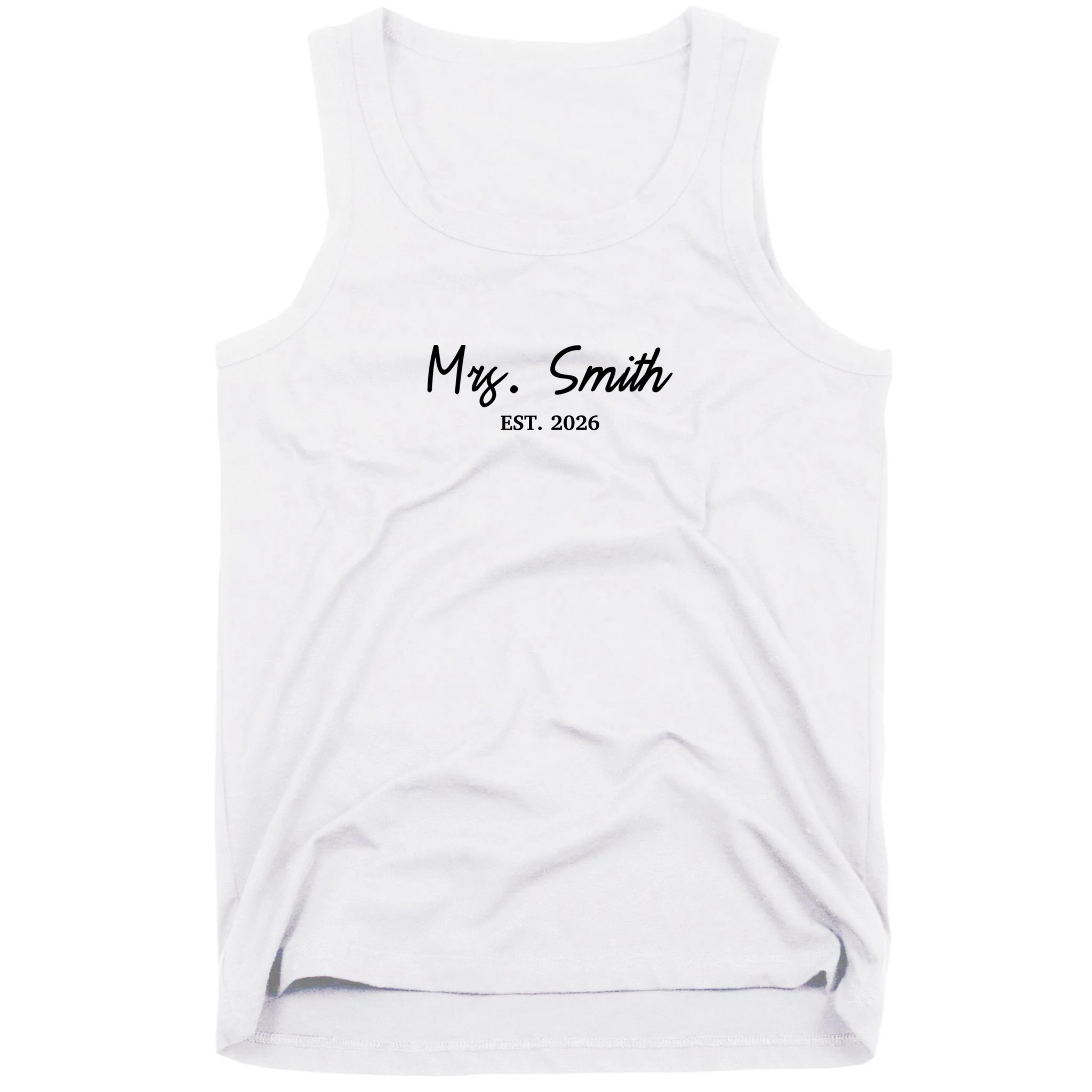 Mrs Custom Text Personalized Last Name Men's Tank Top - Front